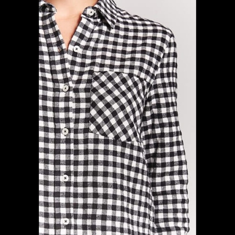 Forever 21 Plus Checkered Button Up Top